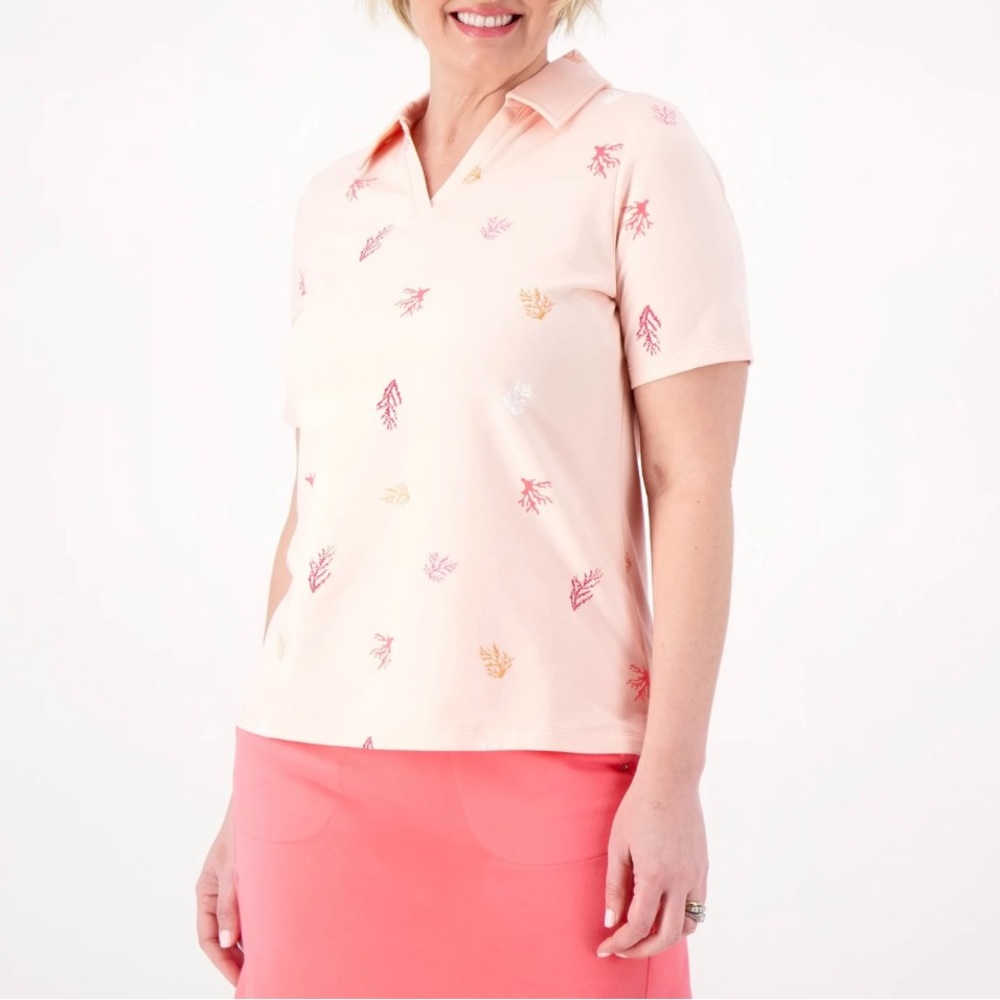 Plus Size Sports Savvy V-Neck Polo Collar Short Sleeve 4X